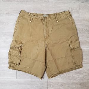 Vintage men's Cargo utility multi pocket heavy cotton shorts size 38 work pocket
